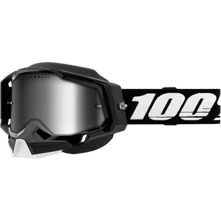 100% RACECRAFT 2 SNOWMOBILE Goggle Black - Mirror Silver Lens