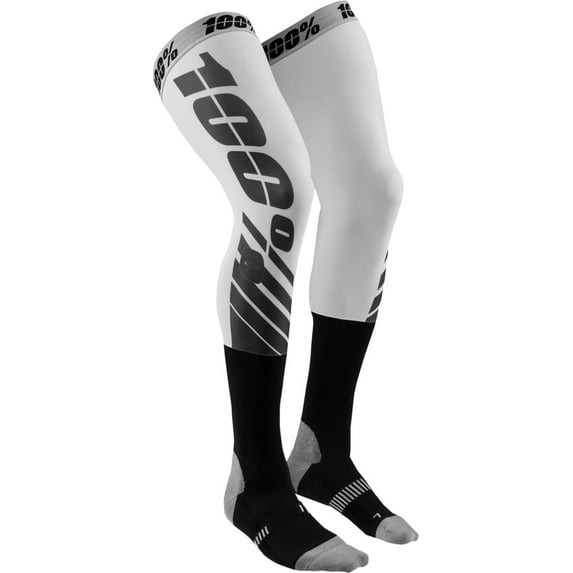100% REV Knee Brace Performance Moto White Socks size Large-X-Large