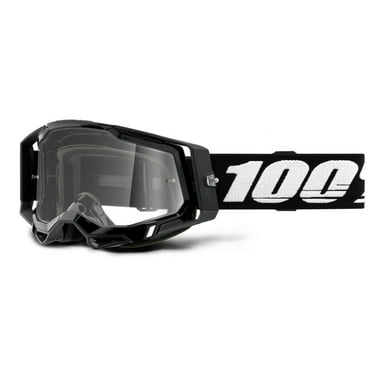 100% Racecraft 2 Mountain Bike & Motocross Goggles - MX and MTB Racing Protective Eyewear (Black - Clear Lens)