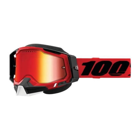 100% Racecraft 2 Red with Red Mirror Lens Snow Goggles