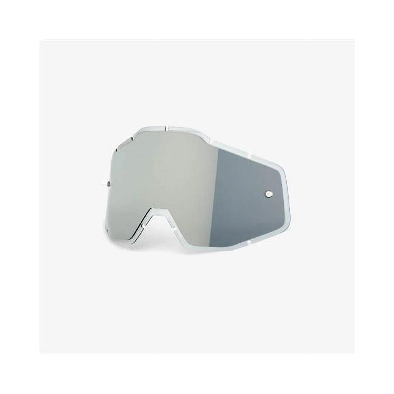 Occhiali Da Corsa 100% Racecraft Plus, Lente Specchio Iniettata Argento Flash, Modello Jiva, Protezione UV Cat.2 - copertina