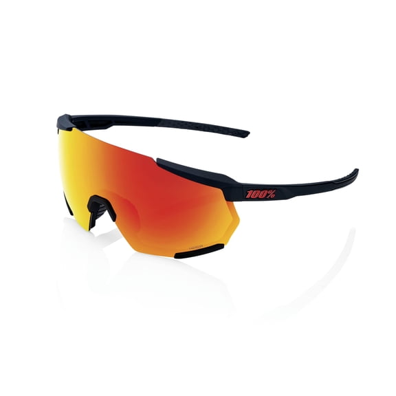 100% Racetrap 3.0 Sunglasses - Soft Tact Black; HiPER Red Multilayer Mirror