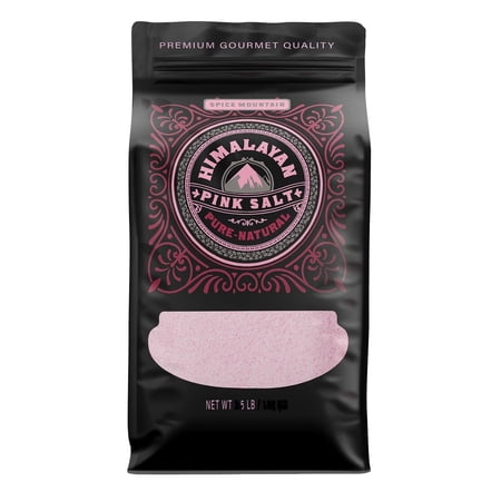 100% Raw Natural Pink Himalayan Salt 5lbs Pure Gourmet Crystals Nutrient and Mineral Fortified for Health Fine Grain Bulk Refill Resealable Bag Keto Paleo Friendly Non GMO (80 Oz)