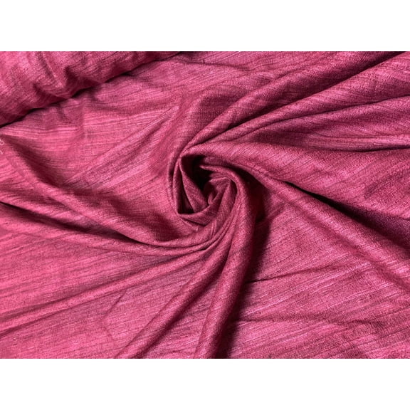 100% Raw silk noil Matka fabric, beautiful wine color noil silk. Sold by the yard-Pink