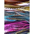 thumbnail image 1 of 100 Real Feather for Hair Extenisons Mix Color Hair Extensions 4"-5.5" Long Includes 100 Silicone Micro-ring Beads & Hook Pulling Tool., 1 of 6