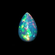 100% Real Ultra Fire Ethiopian Opal Pear Cabochon Natural Gemstone, Opal Rock Crystals, DIY-Crafts Jewelry Making Loose Supply, Chakra Healing Energy, Birthstone Gift for Her, Wire Wrapping 1pcs