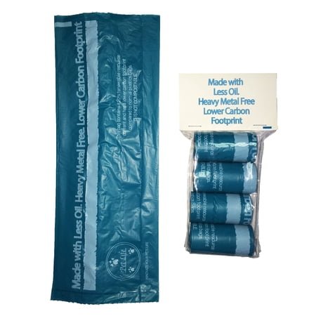 100% Recyclable Bio-Hybrid Thermoplastic and Polyethylene Carbon Reduced Eco-Friendly Pet Waste Bags from Renewable Thermoplastic Starch - 4 Pack of Refill Rolls