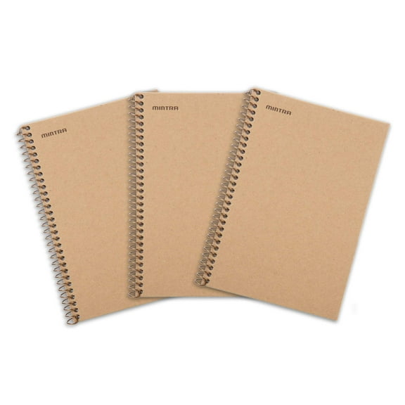 100% Recycled Kraft Junior Notebook (3 Pack) - Plain - 6.5in x 9.5in (07098)