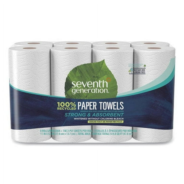100% Recycled Paper Kitchen Towel Rolls, 2-Ply, 11 x 5.4, 156 Sheets/Roll, 8 Rolls/Pack 100% Recycled Paper Kitchen Towel Rolls, 2-Ply, 11 x 5.4, 156 Sheets/Roll, 8 Rolls/Pack