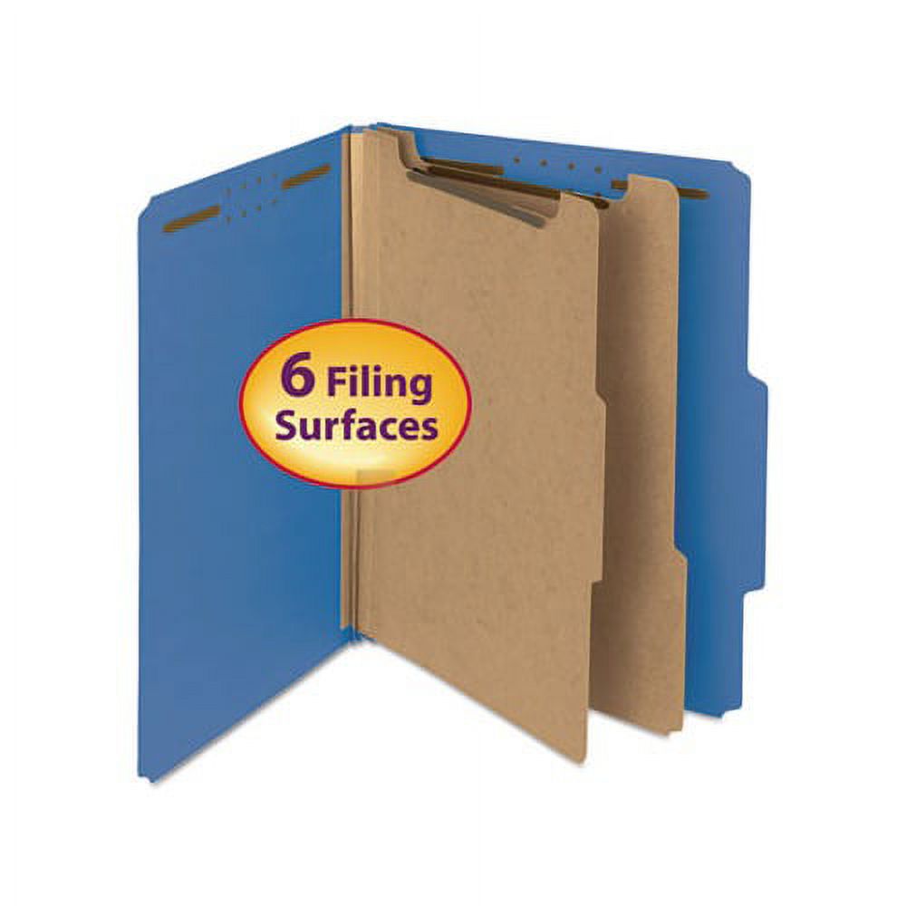 100 Recycled Pressboard Classification Folders 2 Dividers, Letter Size