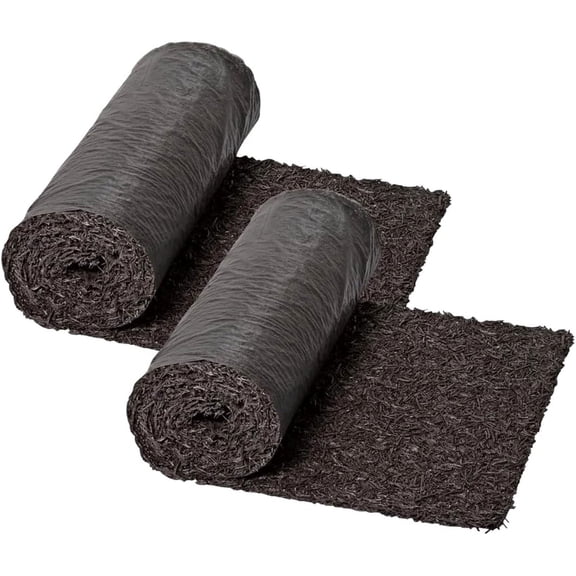 100% Recycled Rubber Walkway | Natural Looking Permanent Mulch Solution | Garden Pathway, Barrier & Edging Border Mat - 8' x 2' (2 Pack)