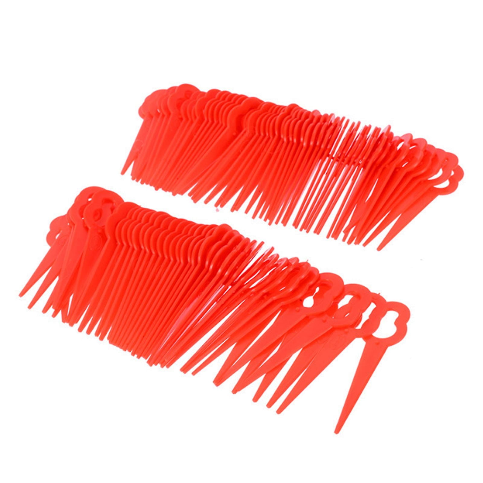 100 Red Plastic Blades for Einhell Cordless Grass Trimmer, Hole