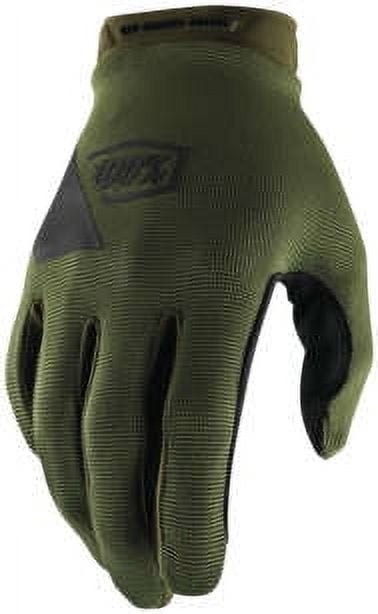 100% Ridecamp Gloves Army Green/Black, Full Finger, Small