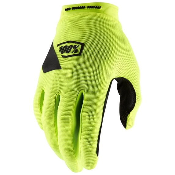 100% Ridecamp Gloves - Flourescent Yellow/Black, Full Finger, Women's, Small