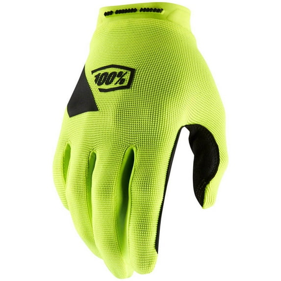 100% Ridecamp Gloves - Flourescent Yellow, Full Finger, Men's, Small