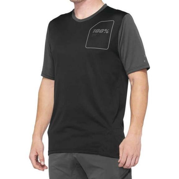 100% Ridecamp Jersey - Black/Charcoal, Short Sleeve, Men's, Small