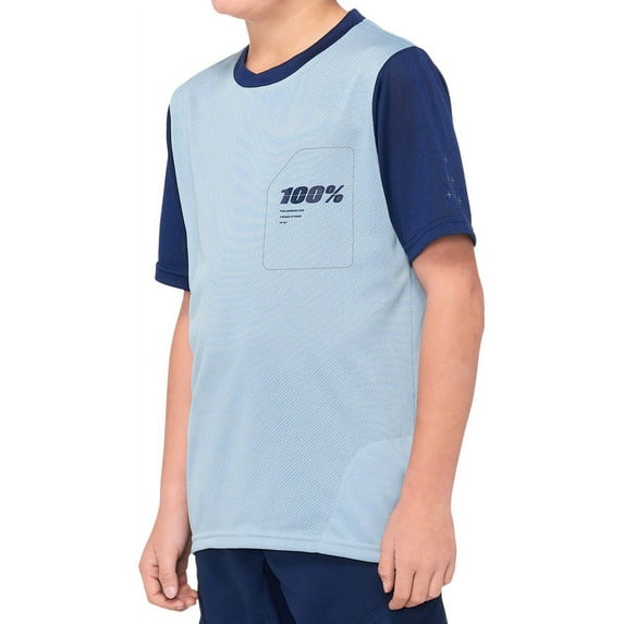 RIDECAMP Youth Short Sleeve Jersey Lt. Slate/Navy L
