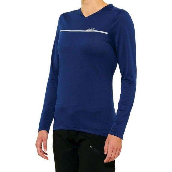 100% Ridecamp Jersey - Navy, Women's, Long Sleeve, Small