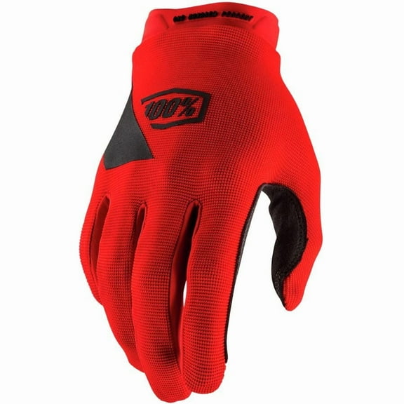 100% Ridecamp Youth Gloves (Medium, Red)
