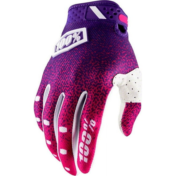 100% Ridefit Full Finger Glove: Pink/Purple XL