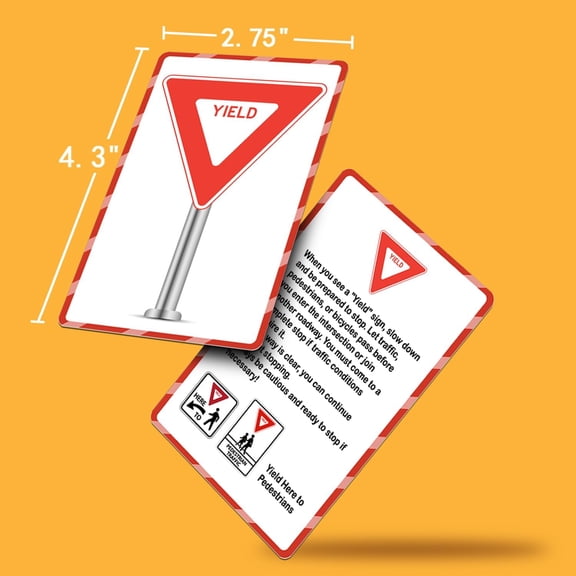 100 Road Sign Flash Cards with Cheat Sheet Color-Coded Detailed Explanation Safe Driving Tips Relevant Road Signs USA