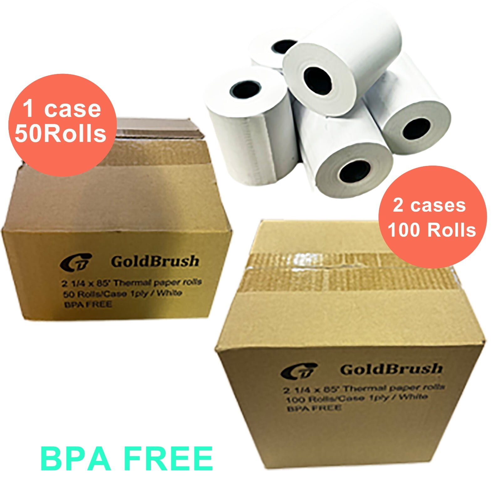 100 Rolls 2 1/4" x 85' Thermal Cash Register Credit Card POS Receipt