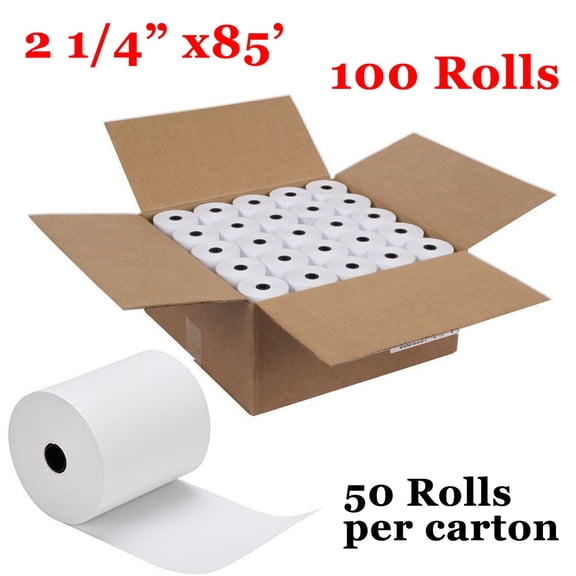 100 Rolls 2 1/4"x85' Thermal Paper Cash Register Receipt POS Receipt Paper Roll