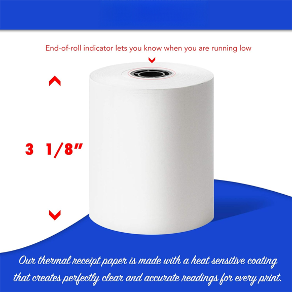 (100 Rolls) BPA FREE Thermal Paper - 3-1/8 x 230 Feet (Star TSP100)$$Office