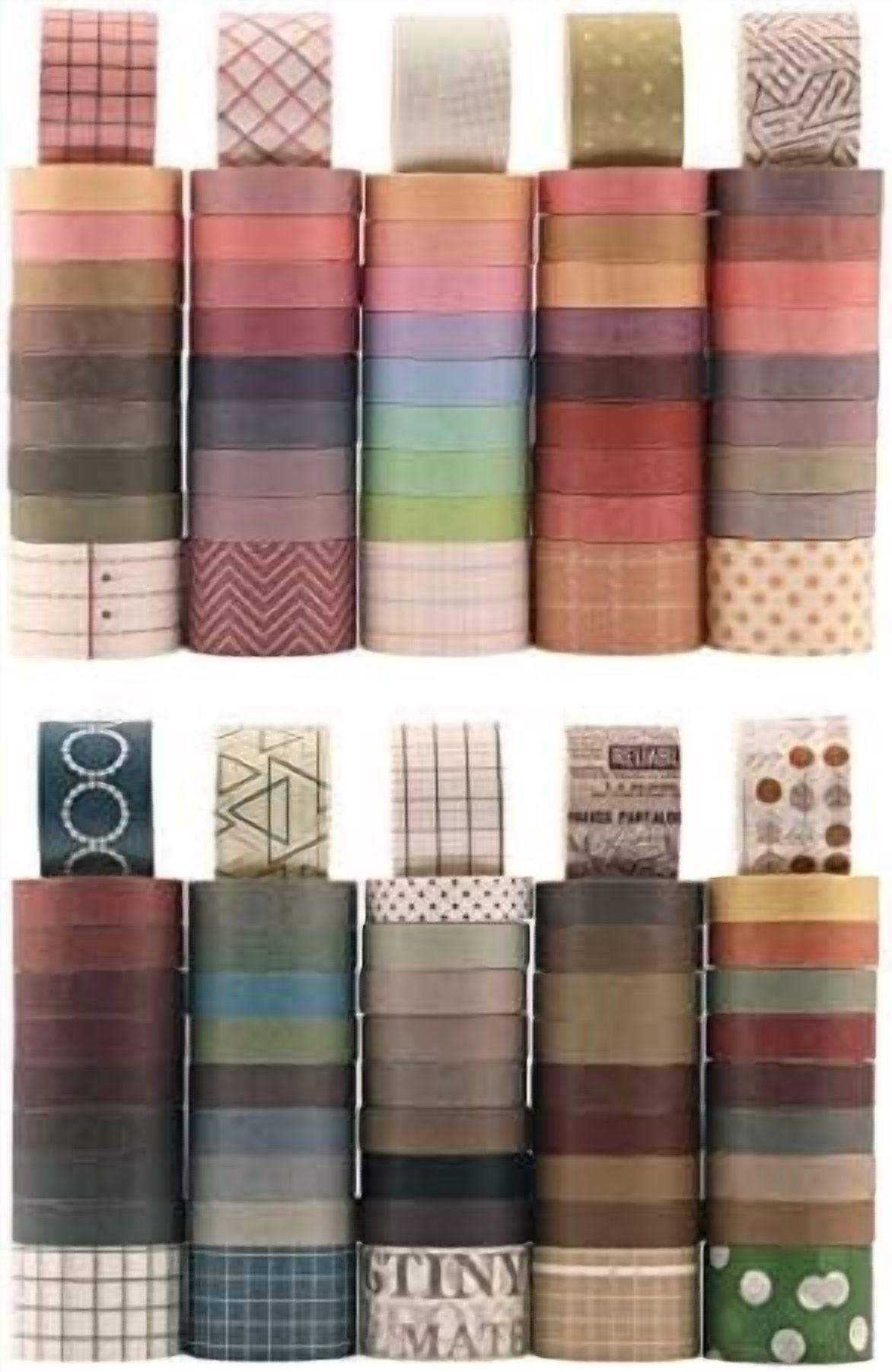 100 Rolls  Washi Tape Set, Basic Collection 10mm/25mm Wide Solid Color Masking Tapes, Writable Decoration Tape for Arts, DIY Crafts,  Journals, Planners, Scrapbooking, Wrapping