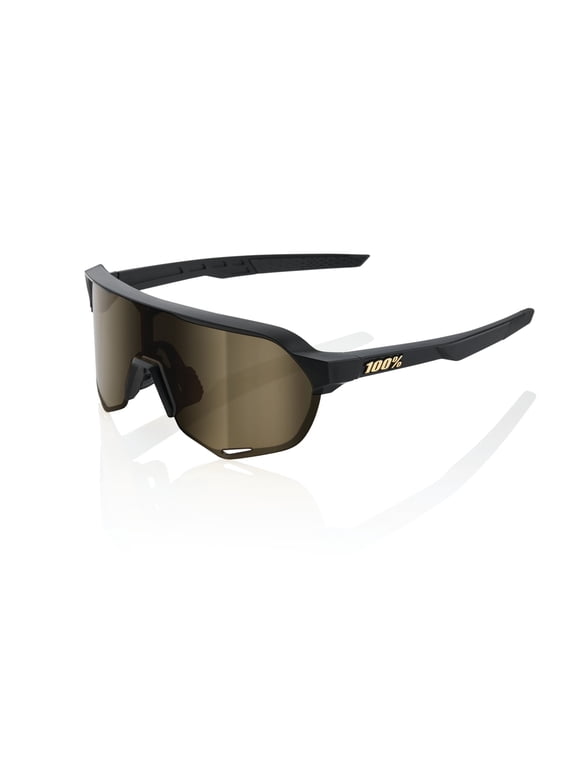S2 Sport Performance Cycling Sunglasses (Matte Black - Soft Gold Mirror Lens)