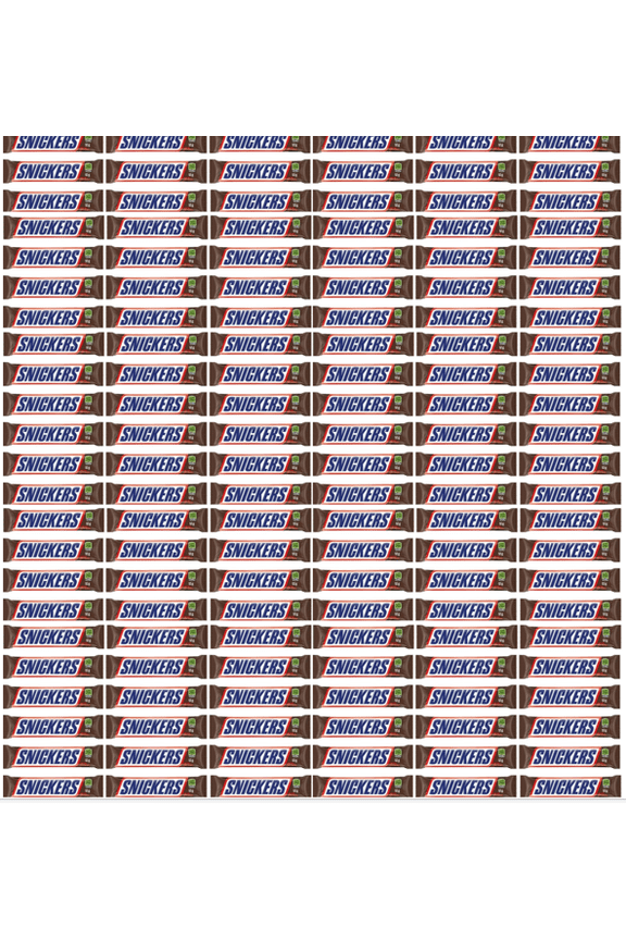 100 SNICKERS, Peanut Milk Chocolate Candy Bars, 100 Full Size Bars