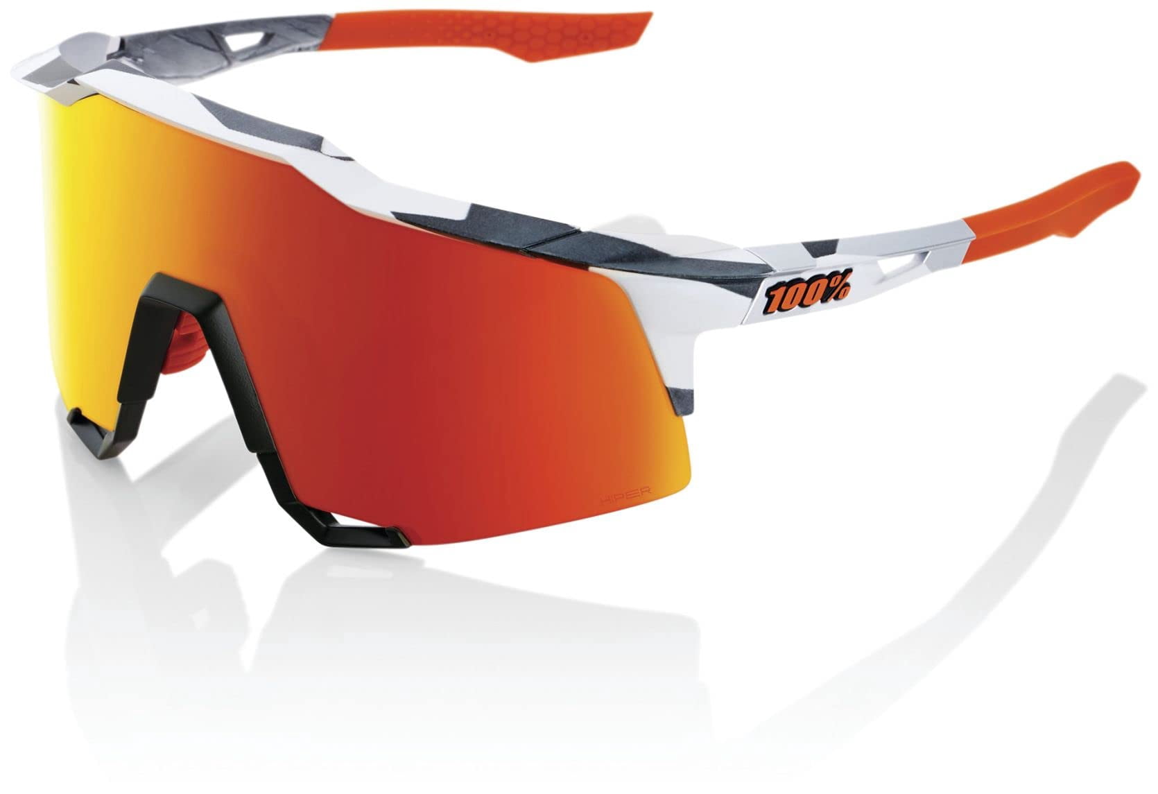 100% Speedcraft Sunglasses - Soft Tact Grey Camo; HiPER Red