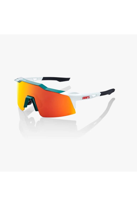 100% SPEEDCRAFT SL Performance Sunglasses - BORA - hansgrohe Team Gloss Metallic / Matte White HiPER Red Multilayer Mirror Lens