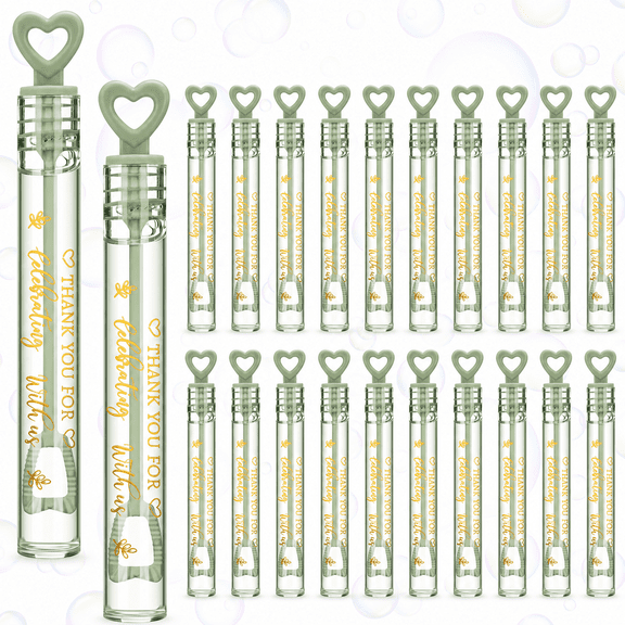 100 Sage Green Bubble Wand Party Favors