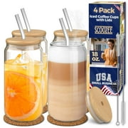 100% Sarcastic 16 oz Coffee Glass with Straw
