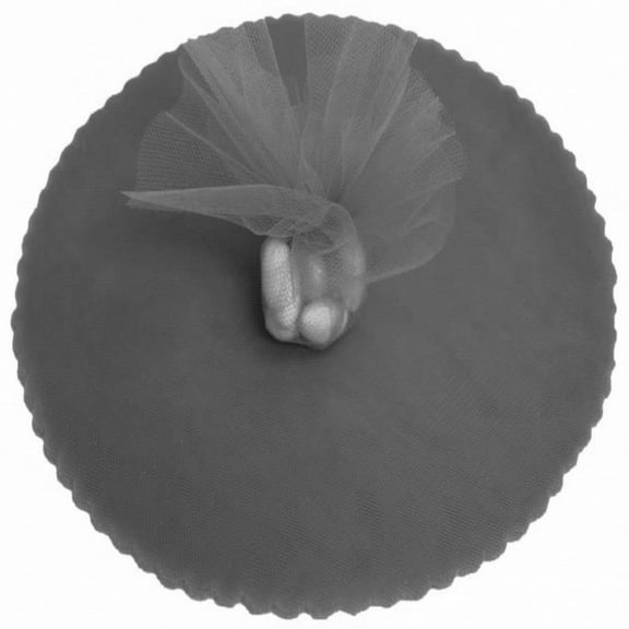 100 Scalloped Tulle Circles 9" Wedding Favor Wrap - Charcoal
