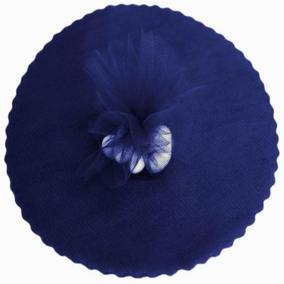 100 Scalloped Tulle Circles 9" Wedding Favor Wrap - Navy Blue
