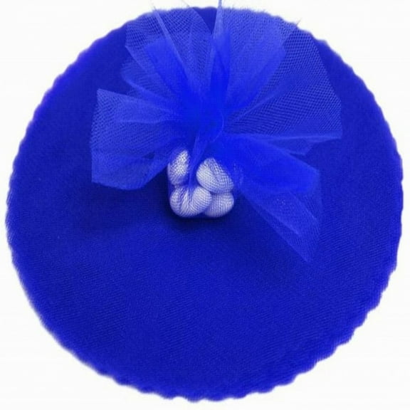 100 Scalloped Tulle Circles 9" Wedding Favor Wrap - Royal Blue