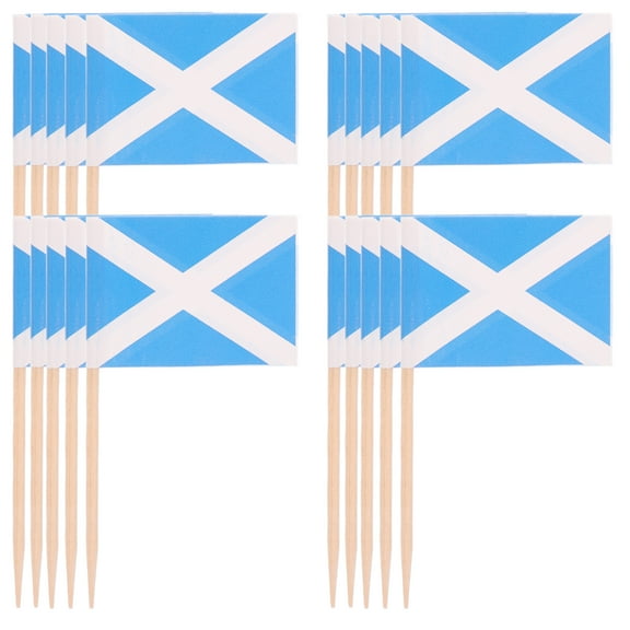 100 Scotland Flag Cupcake Toppers Picks for Party Cake Decoration
