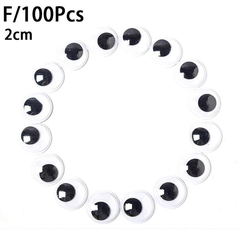 100 Self Adhesive Googly Eyes Stick On Sticky Wobbly-Wiggly Craft 6- 20mm  New H5H0