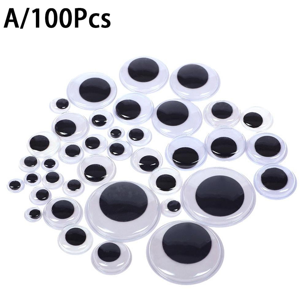100 Self Adhesive Googly Eyes Stick On Sticky Wobbly-Wiggly Craft 6- 20mm  New H5H0 