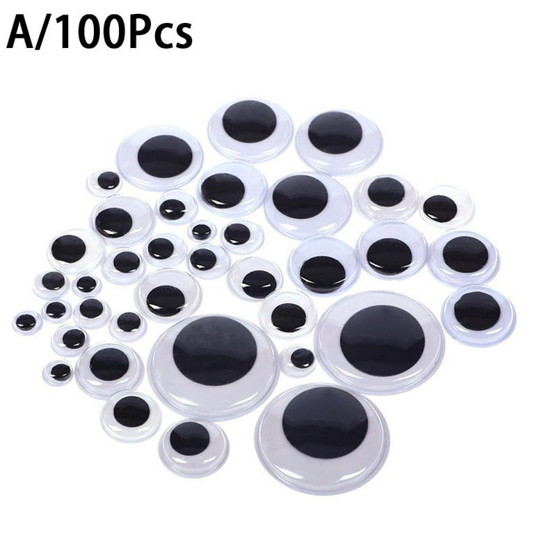 CUJMH 100 Self Adhesive Googly Eyes Stick on Sticky Wobbly-Wiggly Craft 6- 20mm New S2c2, Mix Size