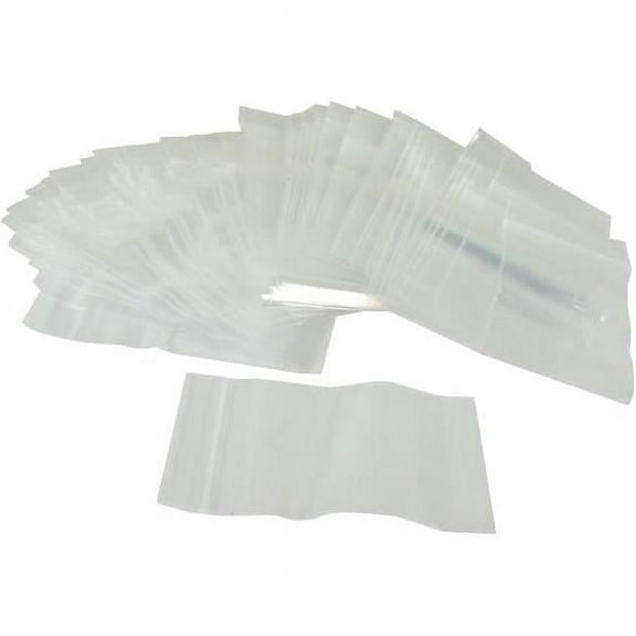 100 Self Sealing, Zipline Brand Bags, Clear 2 mil. Thick Plastic - 2' X 3' (50mm x 75mm)