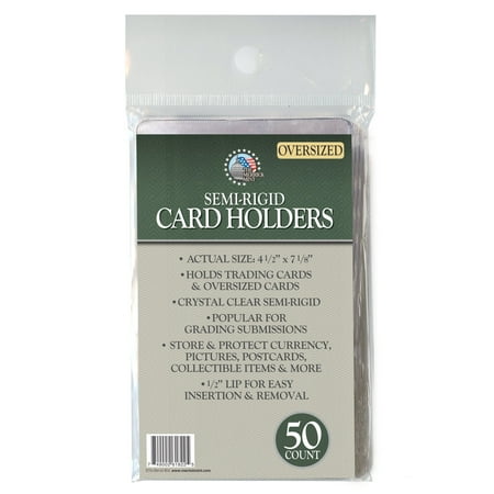 (100) Semi Rigid Card Holders Save Protect OVERSIZED PSA Grading NEW 100 QTY