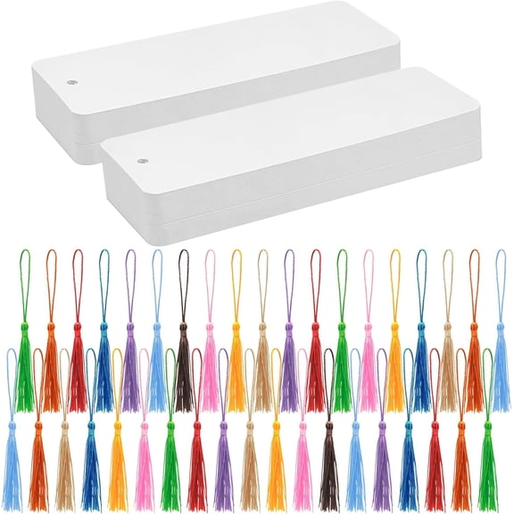 100 Set Diy Paper Bookmarks Craft Make Your Own Blank Bookmark with Tassels