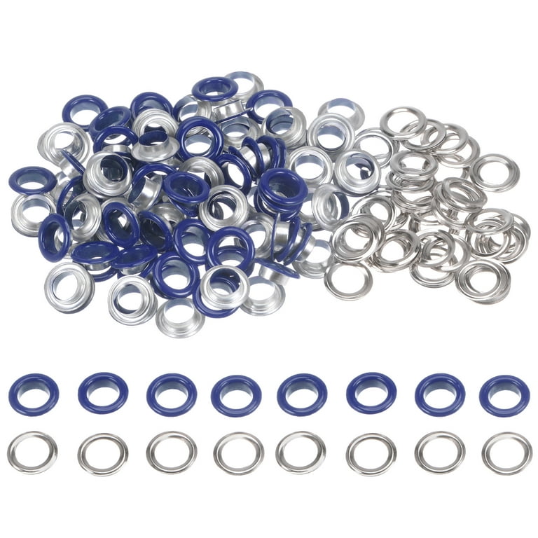 100 Set Round Grommets 10mm Dia Metal Eyelets with Washers for Scrapbooking  Shoes Clothes Leather Canvas, Dark Blue 
