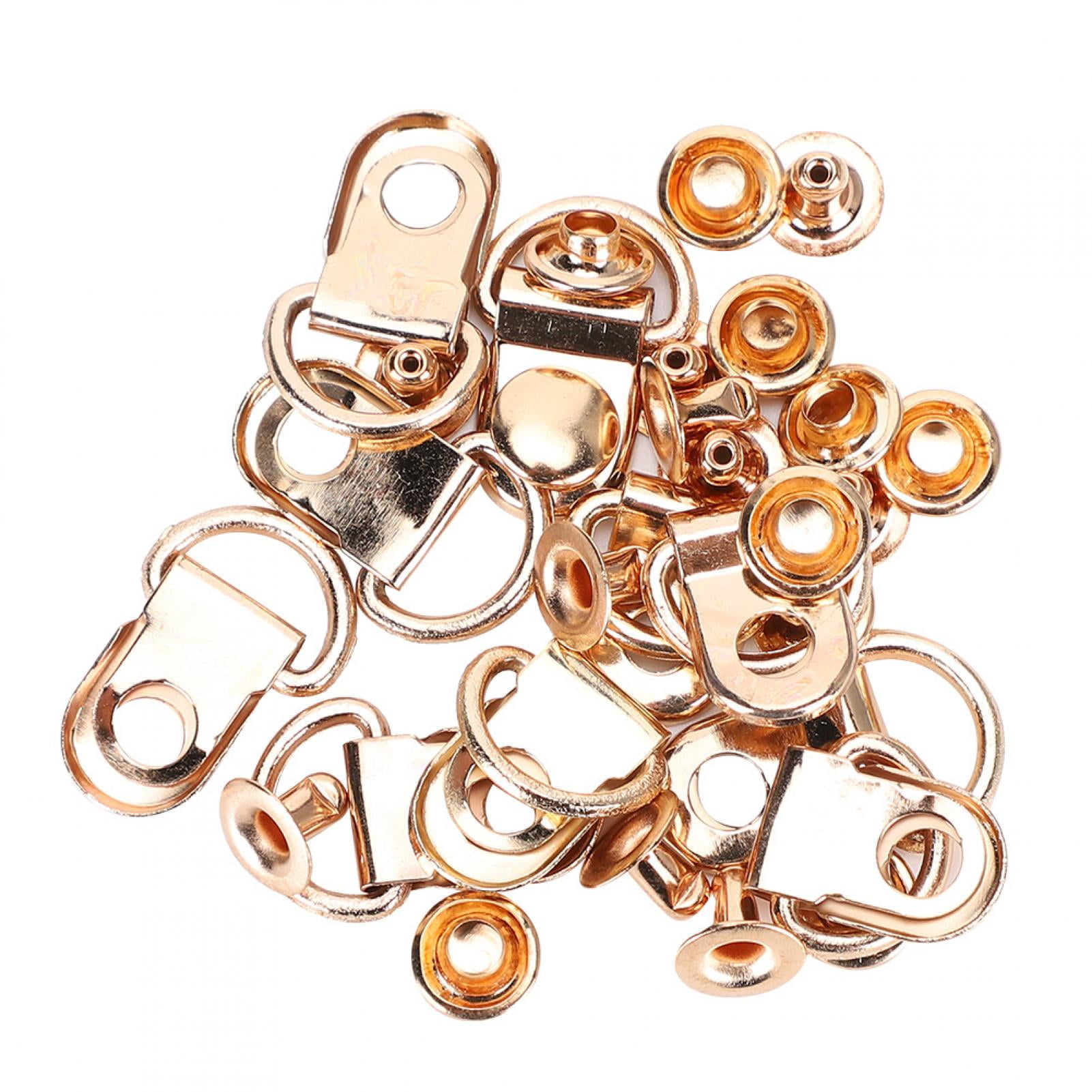 100 Set Shoelace Hook DRing Eyelet Buckle Brass Shoe Leather Bag DIY