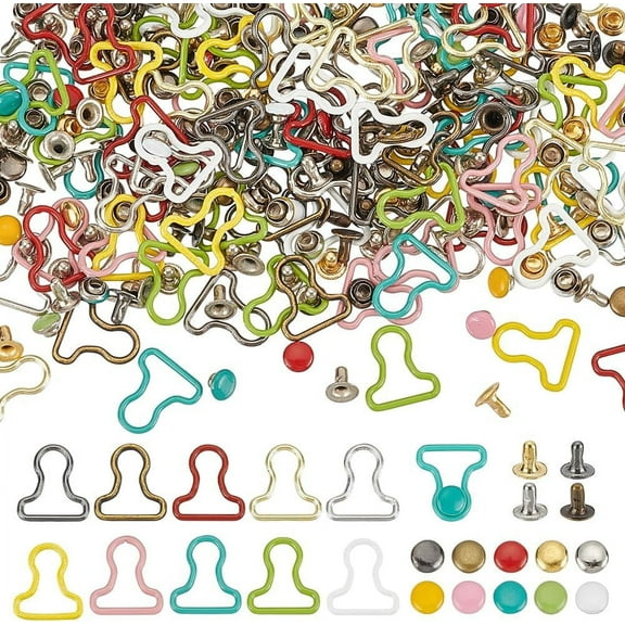 100 Sets 10 Colors Overall Buckles 0.3x0.3inch Suspender Buckle Replacement Alloy No-Sew Buttons Slider Clip Sub for DIY Overalls Bib Pants Backpack Trousers DIY Art Clothing Craft