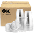 thumbnail image 1 of [100 Sets] 16 oz Clear Coffee Cups with Strawless Sip Lids, Clear Plastic Cups, Disposable Coffee Cups with Lids, Iced Coffee Cups ( 100 Cups with 100 Lids ), 1 of 3