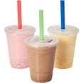 100 Sets, 16oz BPA-Free Clear PET Disposable Cups with Dome Lids ...